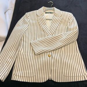 Lauren Ralph Lauren Striped Piqué Blazer